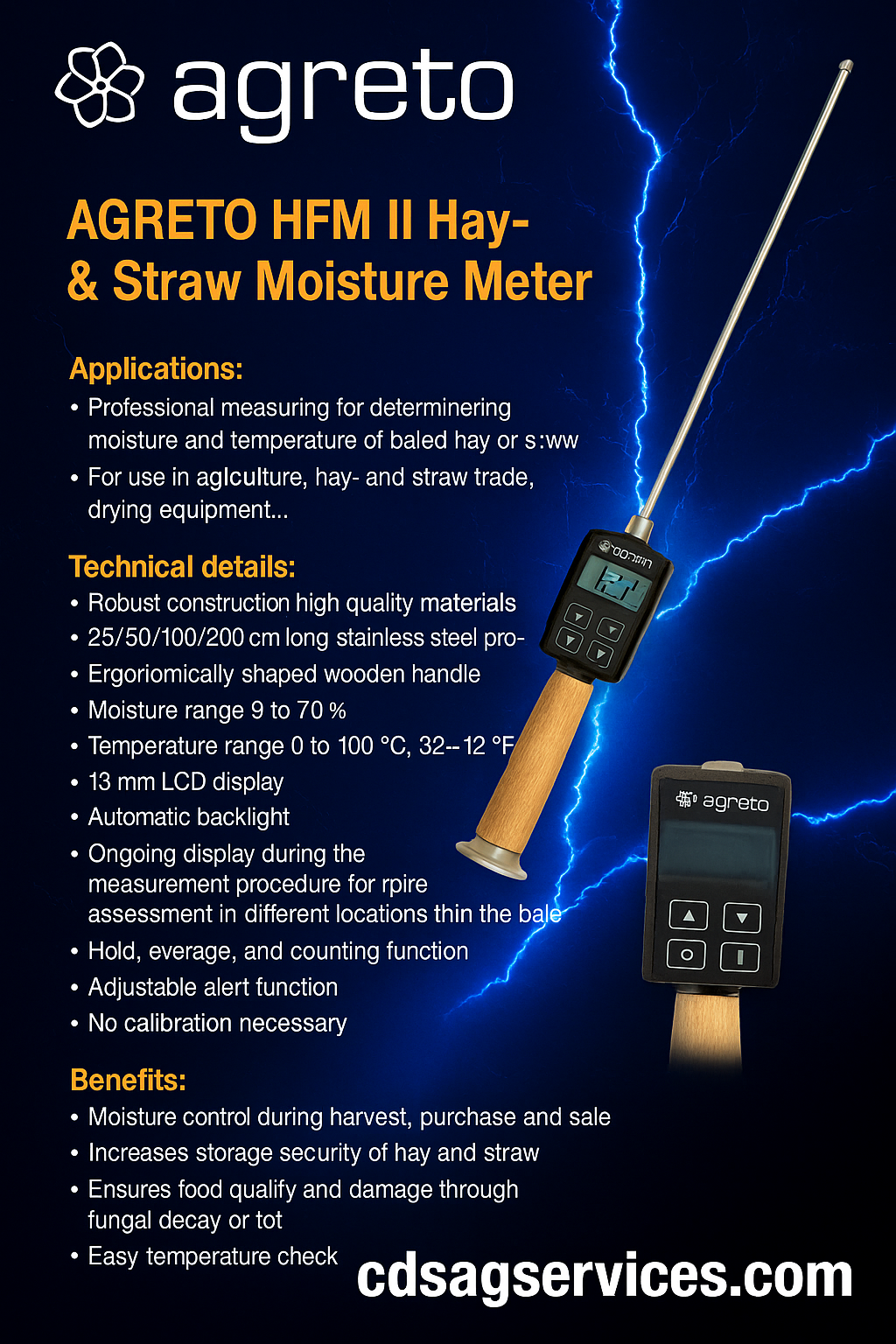 Agreto Hay Moisture & Temperature Tester